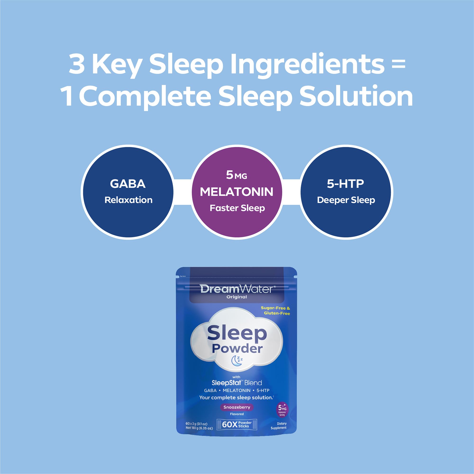 Dream Water Snoozeberry stick being poured for quick sleep prep