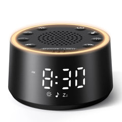 Dreamegg D1 Nova product shot showing the compact white noise alarm clock for peaceful nights