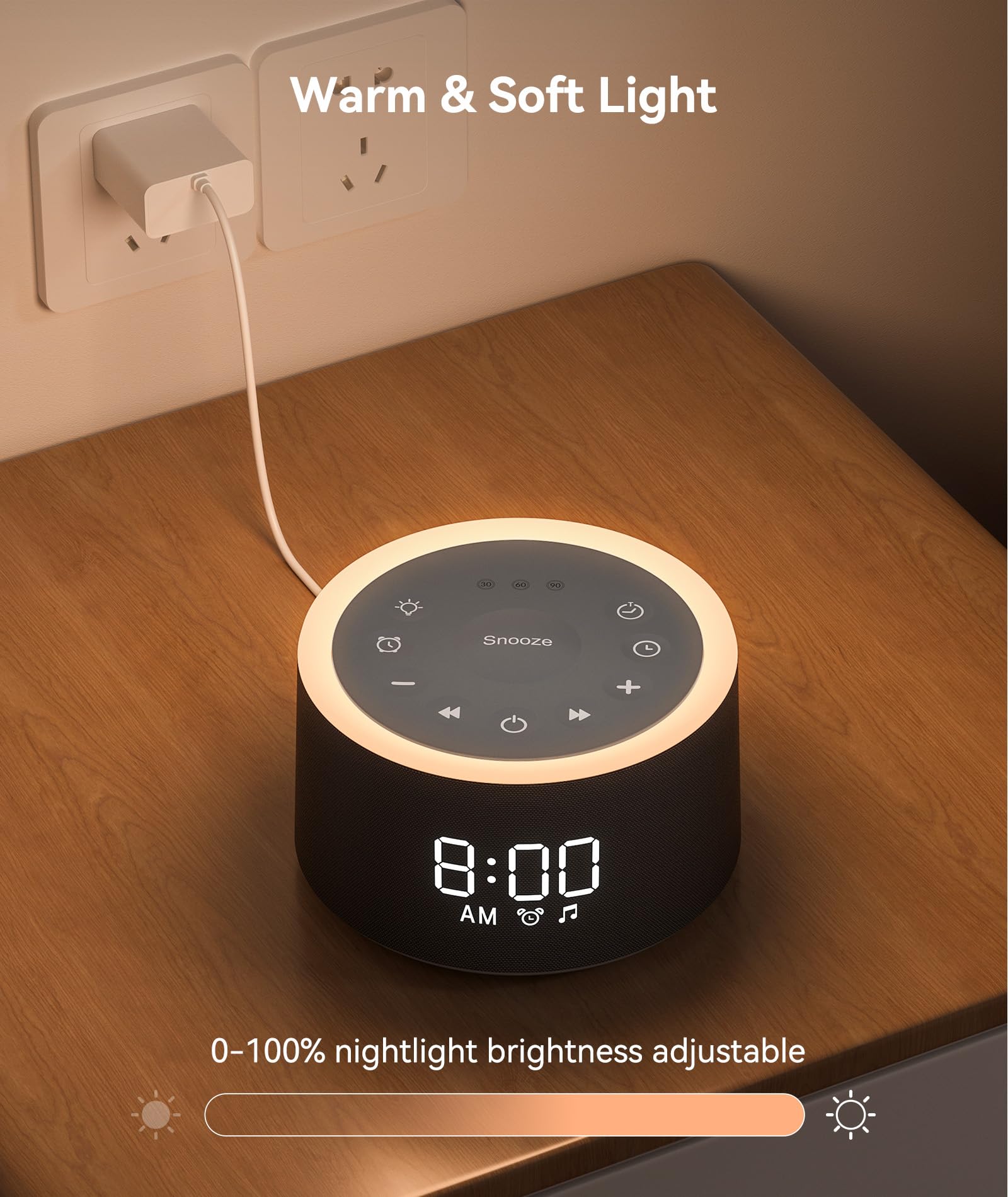 Dreamegg D1+ snooze feature supports gradual morning routine