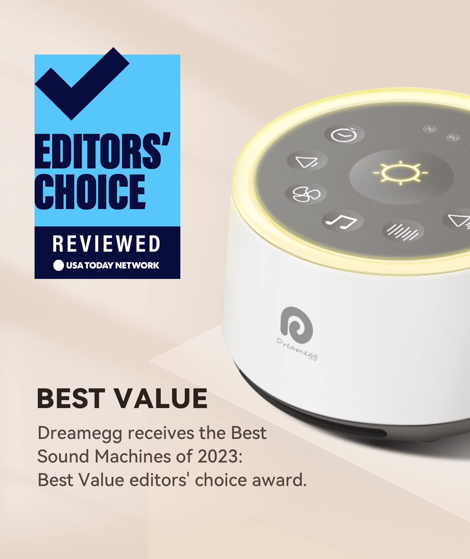 Dreamegg D1 24-sounds selection offers personalized sleep ambience.