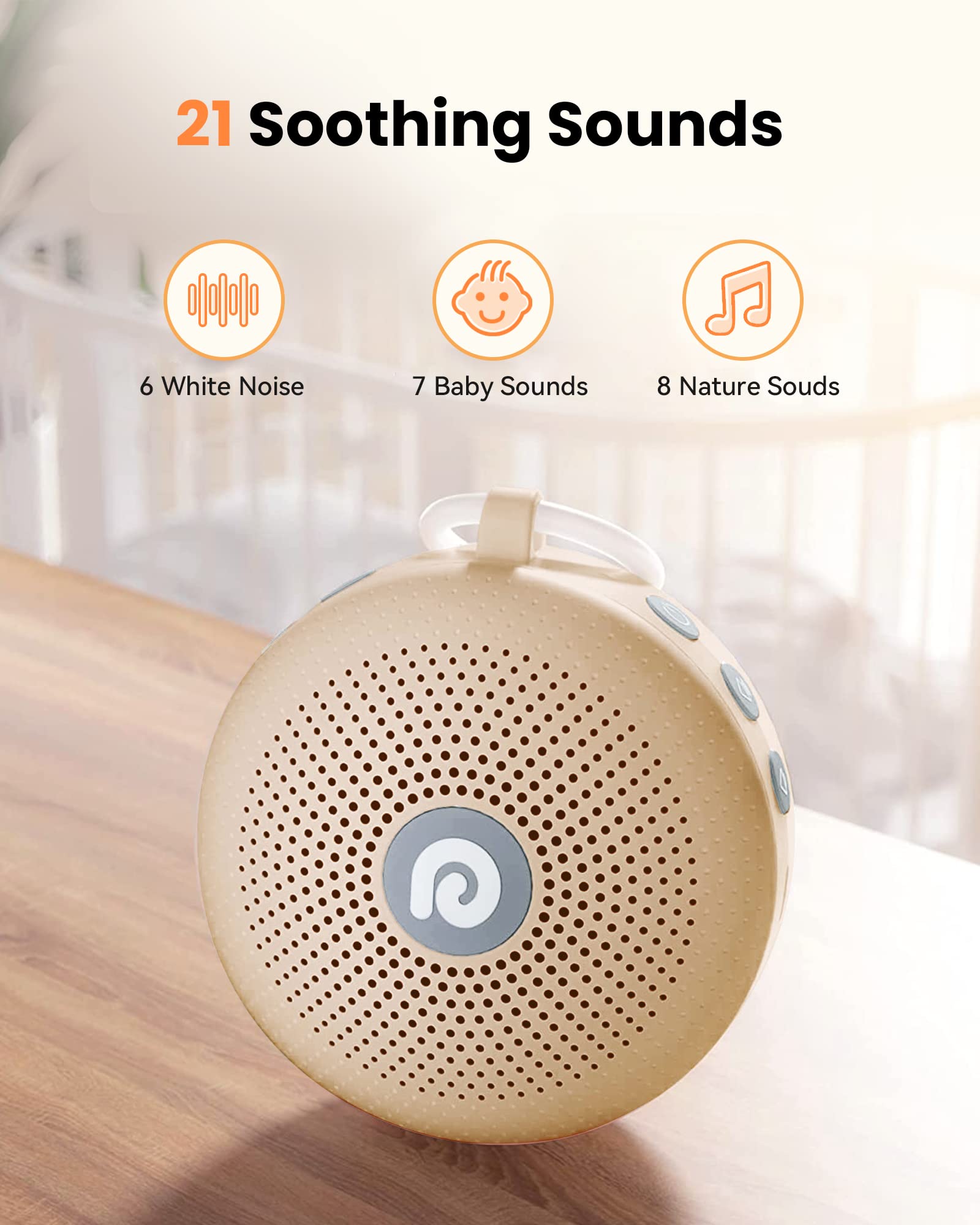 Dreamegg D11 Max displays 21 soothing sounds for versatile sleep settings.