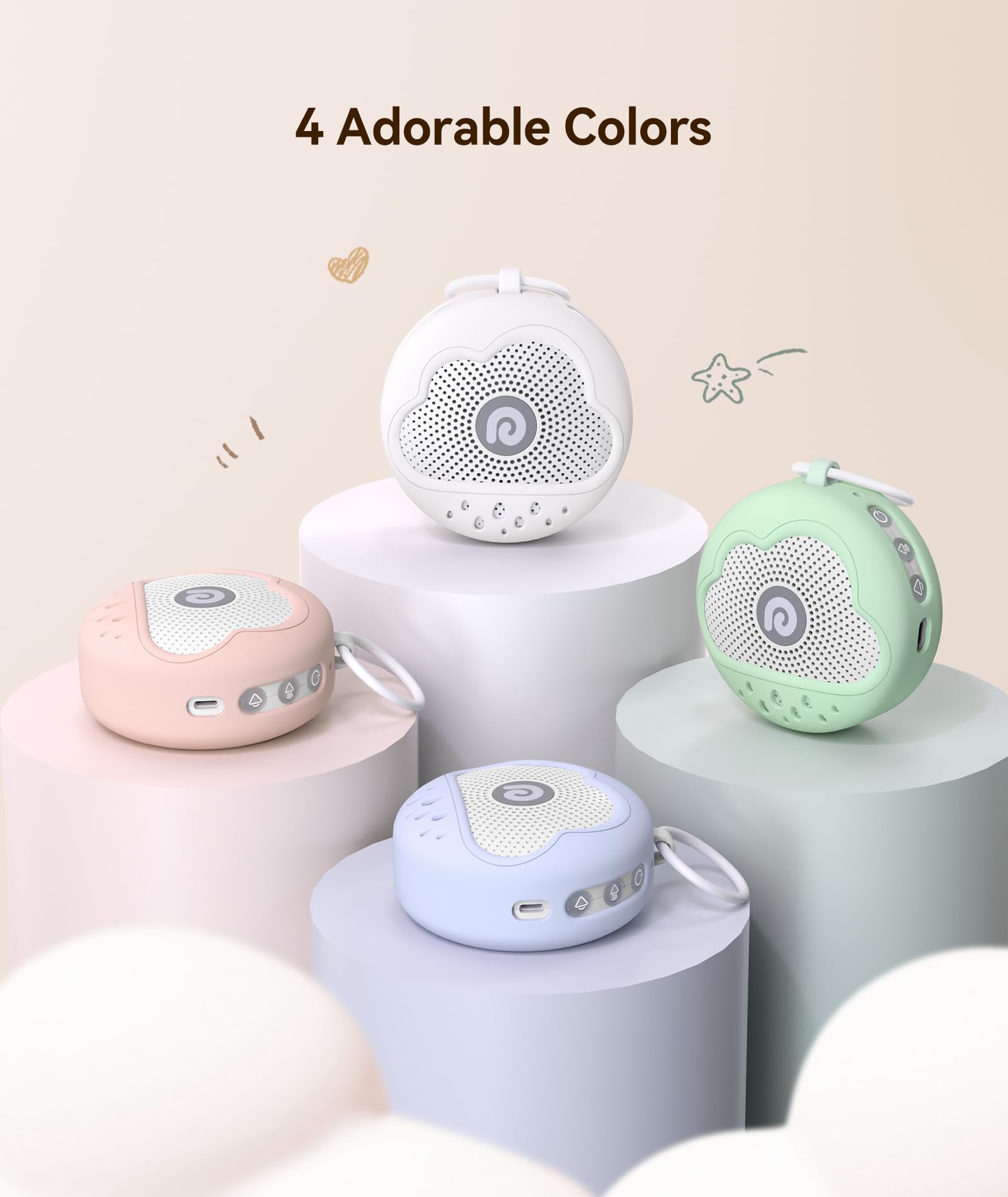 Dreamegg D11Max pram or car-seat clip for soothing sound on the go