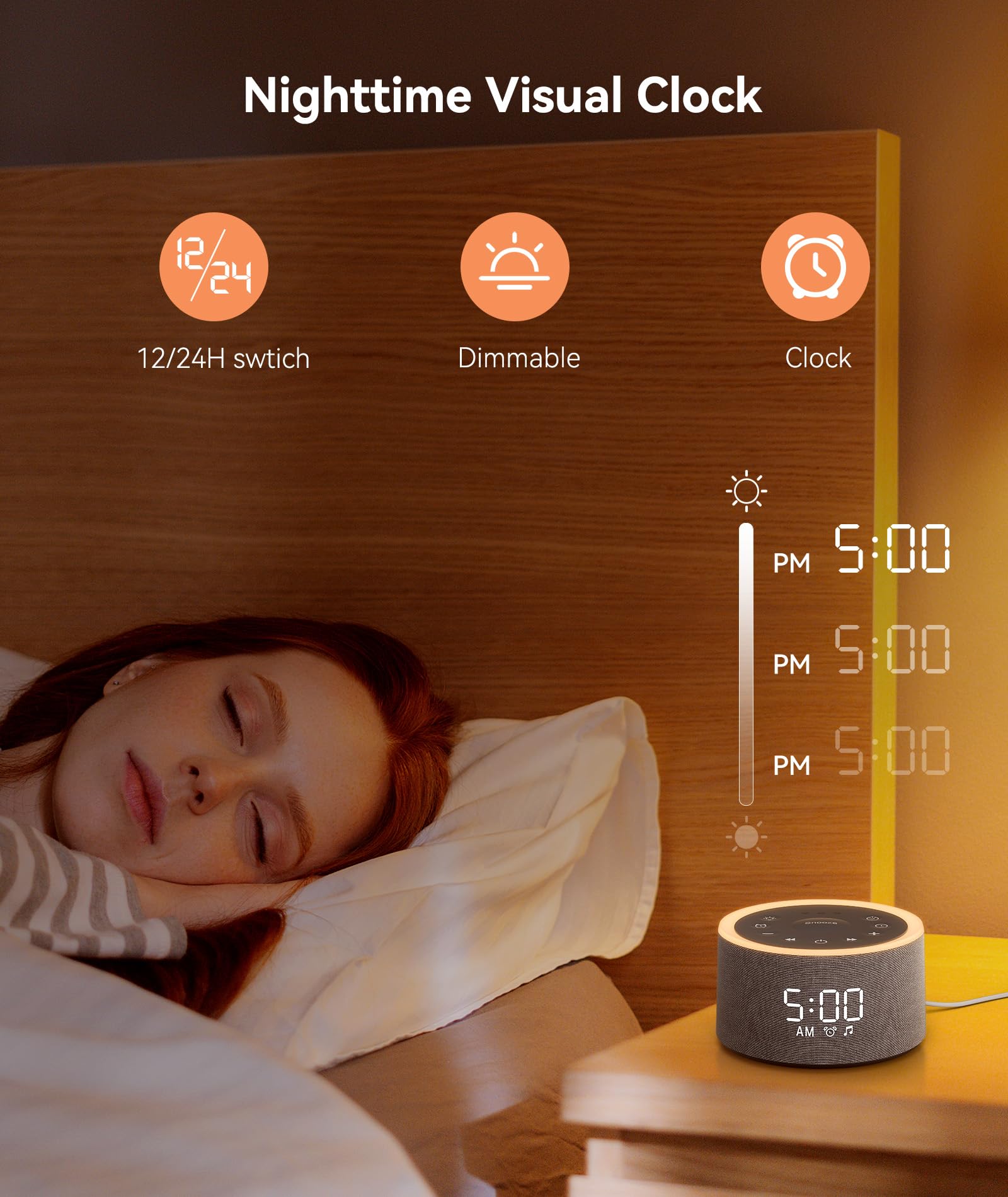 Dreamegg D1+ snooze feature illustrated for a slower wake-up.