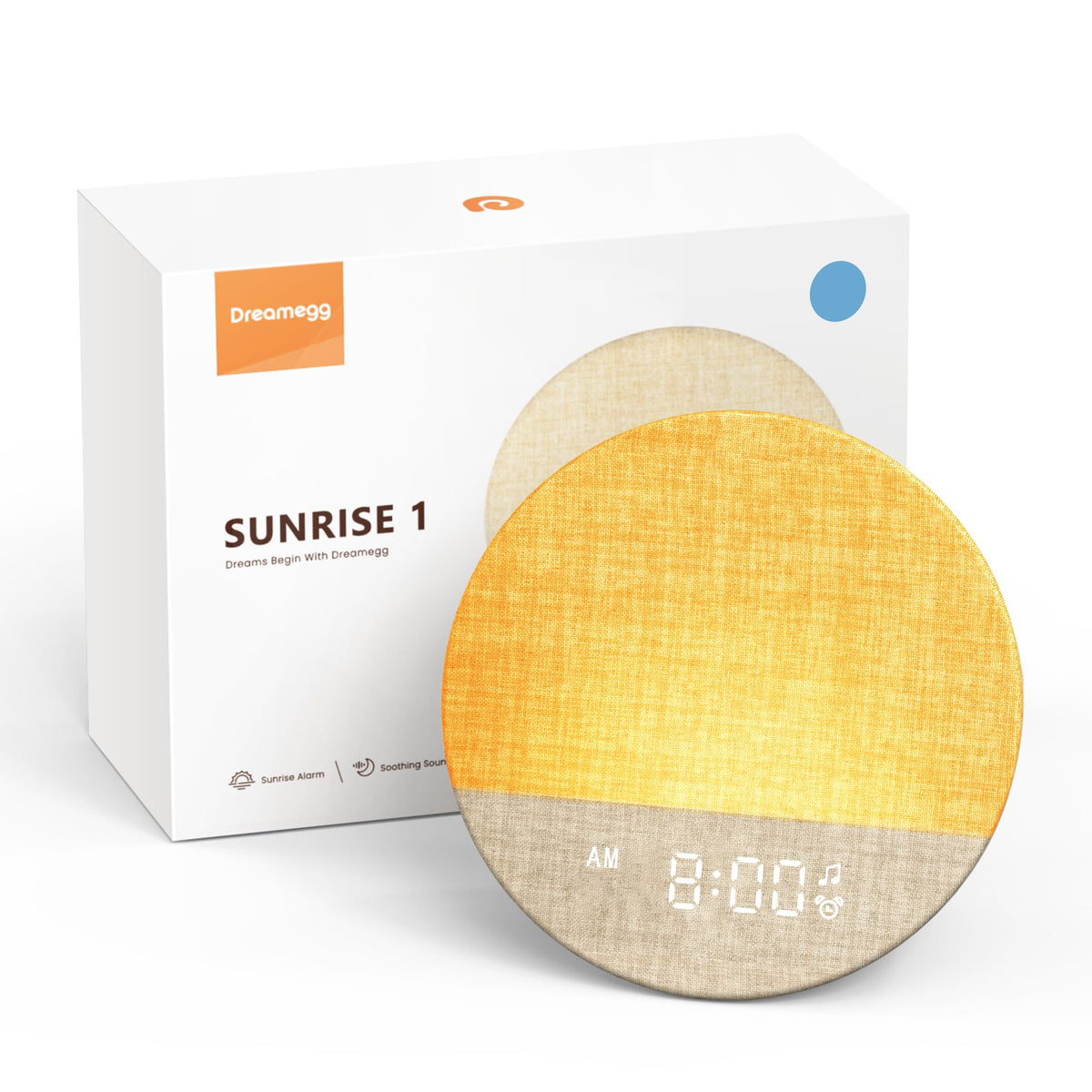 Dreamegg Sunrise 1 simulates sunrise for a gentle morning wake-up.