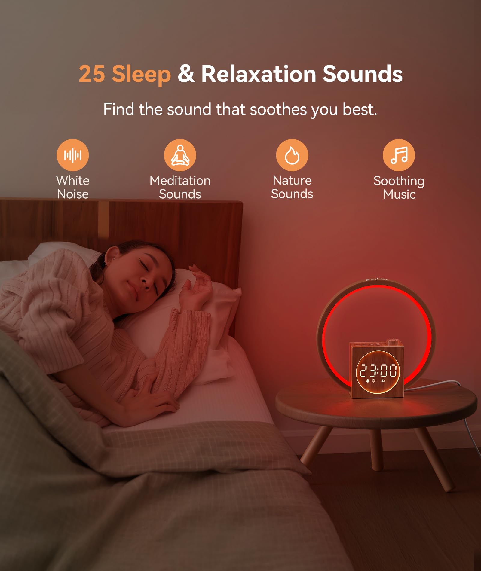 Dreamegg Sunrise Alarm Clock snooze and timer for flexible wake-ups
