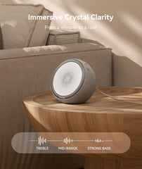 Dreamegg white noise machine in a bedroom setup for restful nights.