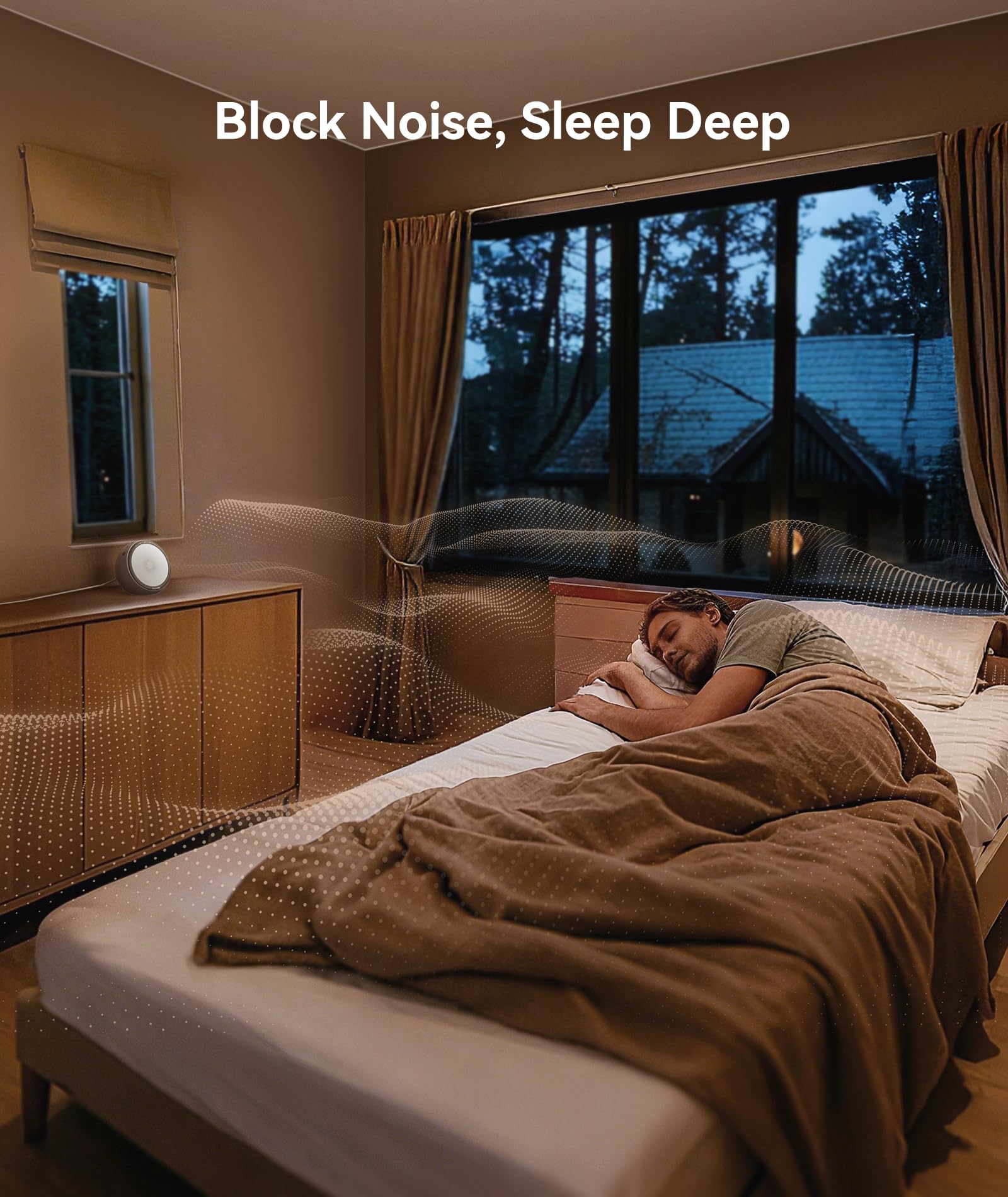 Dreamegg white noise machine control panel for easy timer and volume adjustments.