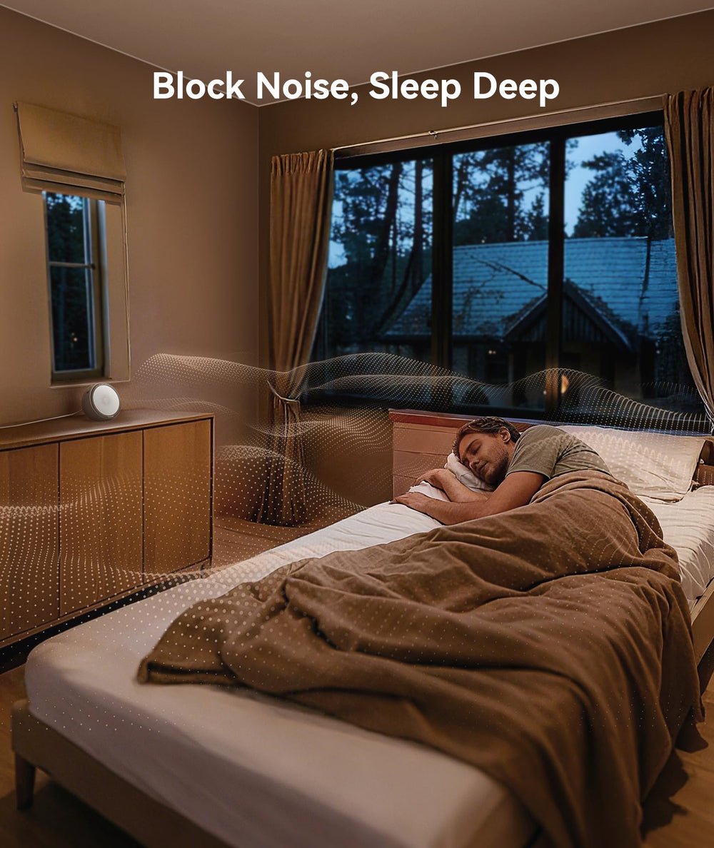 Dreamegg white noise machine control panel for easy timer and volume adjustments.