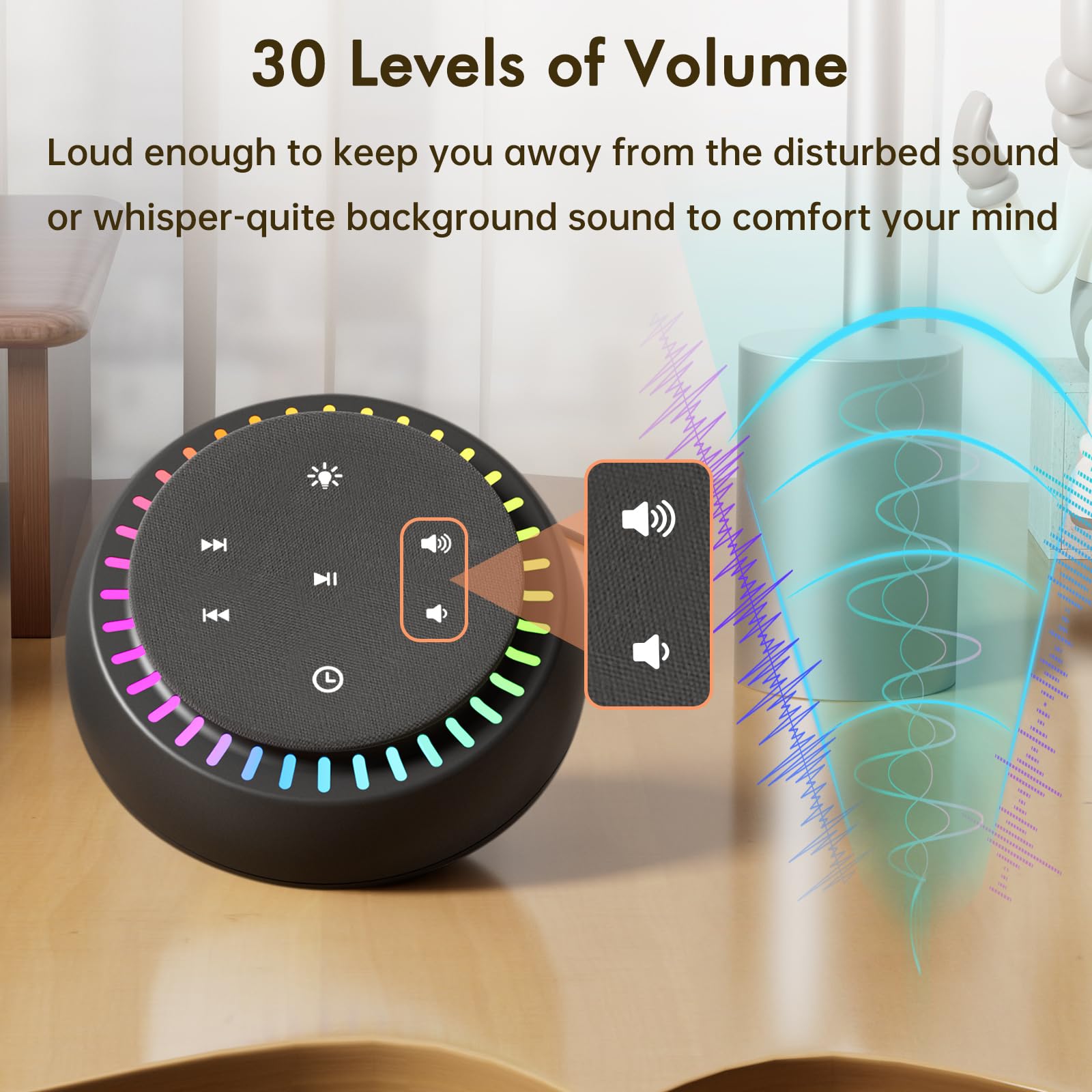DreamSky with 30 volume levels for precise sound control.