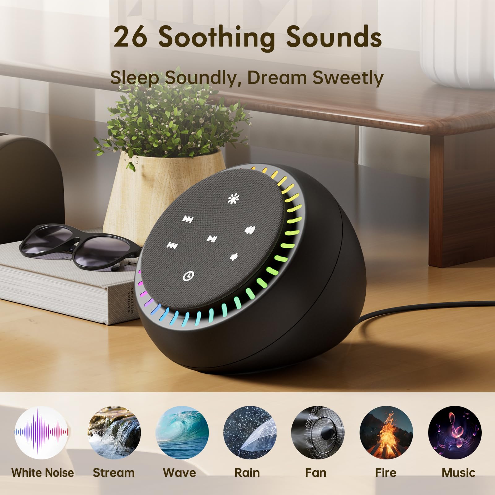 DreamSky sound machine in an office setting offering privacy.
