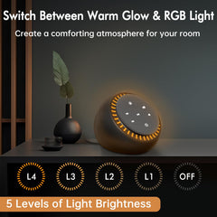DreamSky RGB night light creates calm bedtime ambience.