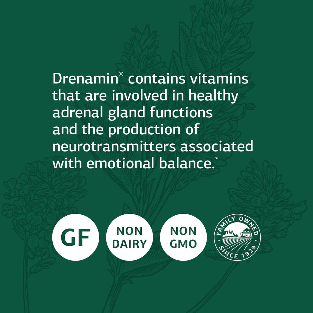 Drenamin bottle in use on kitchen counter during routine.