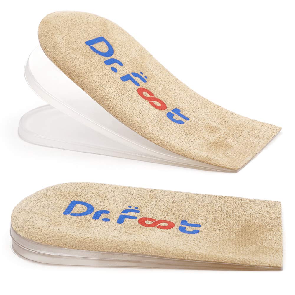 Dr Foot adjustable heel lift beige front view shows three-layer design for balance.