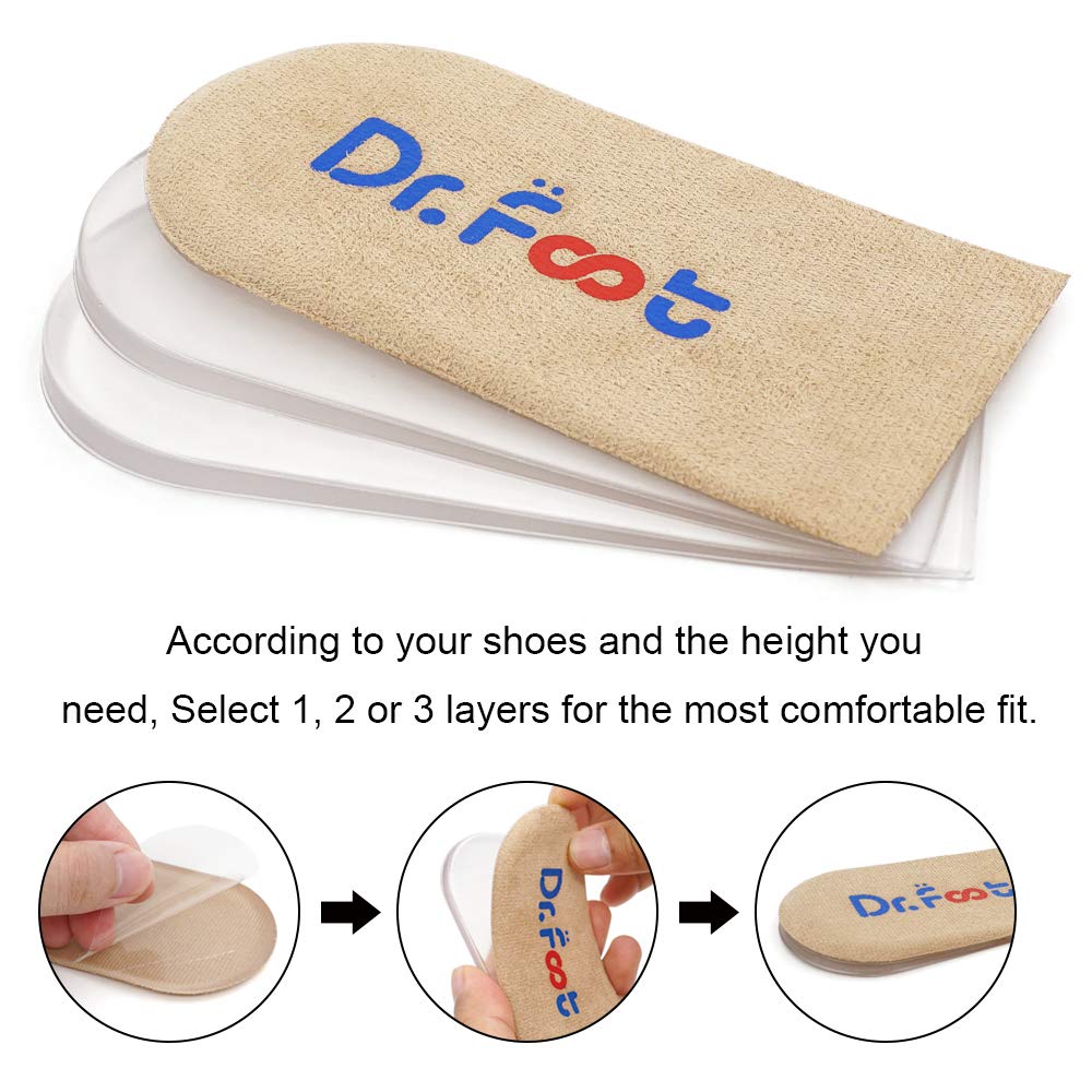 Dr Foot beige insert with soft PU gel for durable foot support.