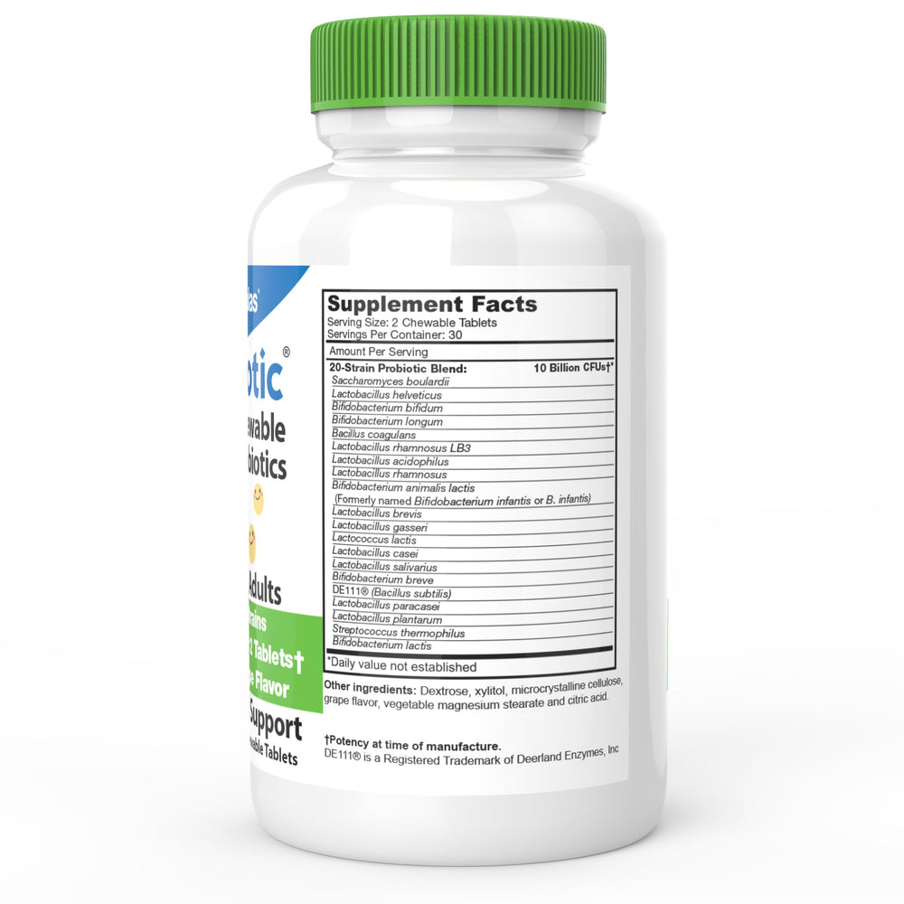 DrFormulas chewables for kids and adults, convenient daily probiotic option.