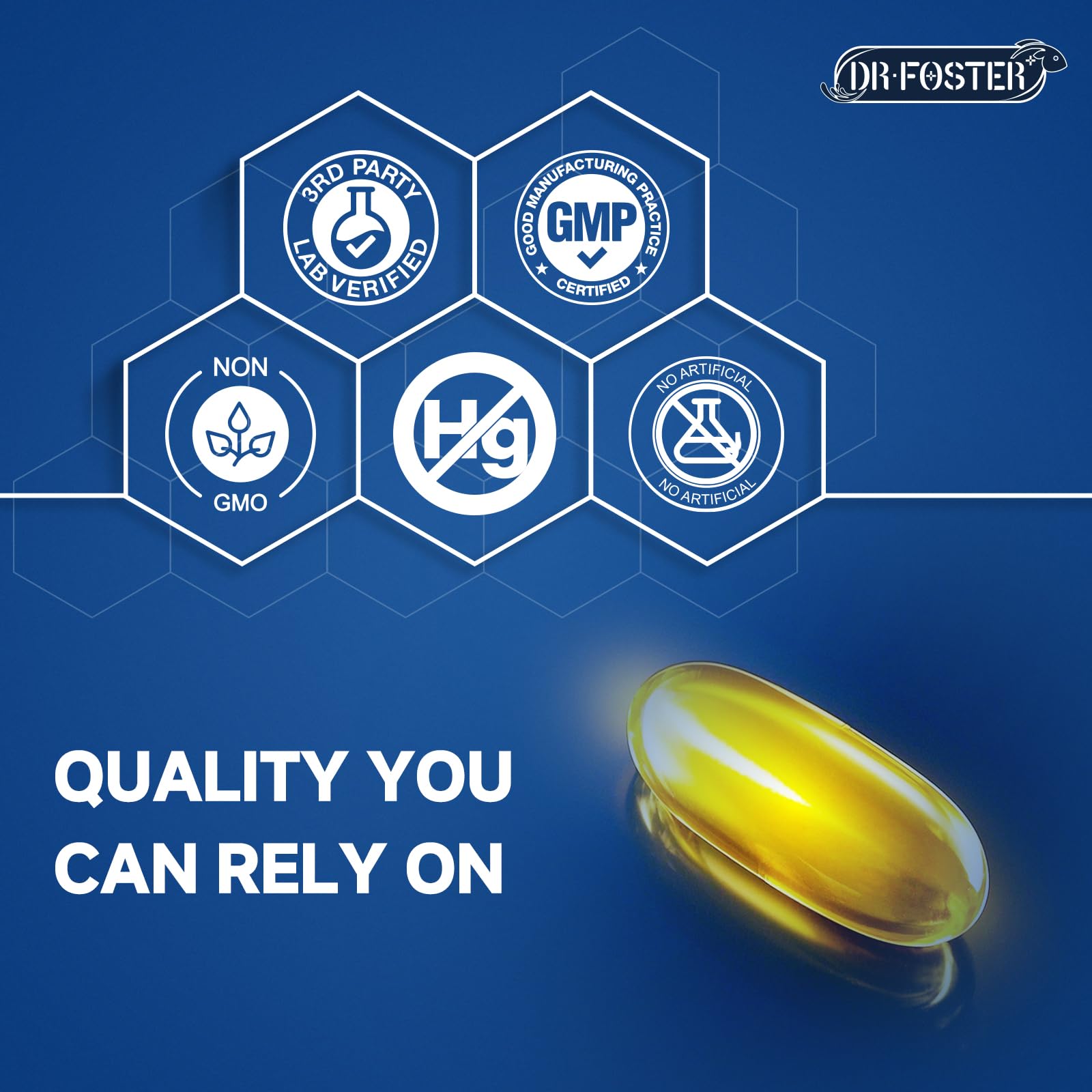 DRFOSTER Advanced Omega-3 gluten-free option suits sensitive diets.