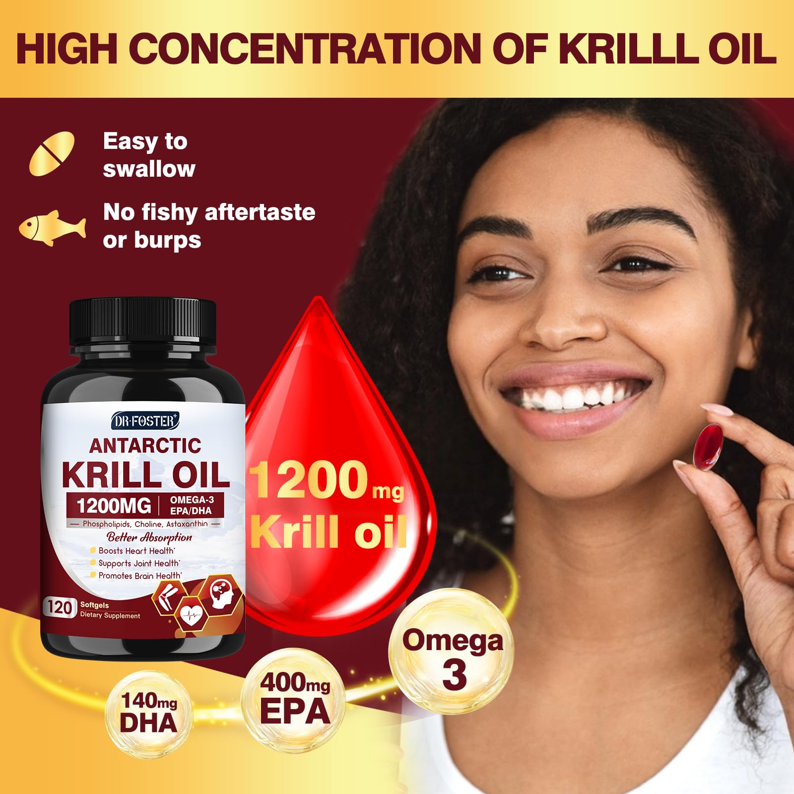 DRFOSTER Antarctic krill oil capsules highlighting pure source