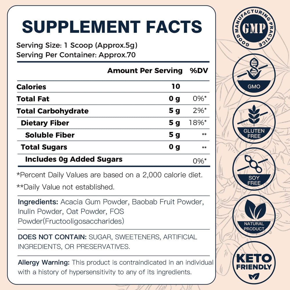 DRFOSTER bottle label highlights gluten-free and sugar-free formula