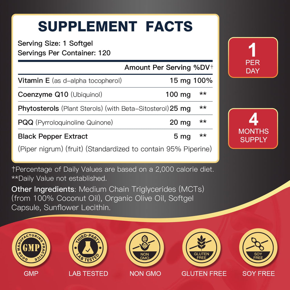 DRFOSTER CoQ10 softgels close-up highlighting absorption benefits
