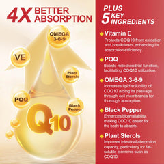 DRFOSTER CoQ10 omega-pqq softgels highlighting omega balance and energy support