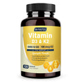 DRFOSTER Vitamin D3 K2 – High-Potency 125 mcg D3 (5000 IU) & 100 mcg K2 MK-7, 120 Vegan Capsules