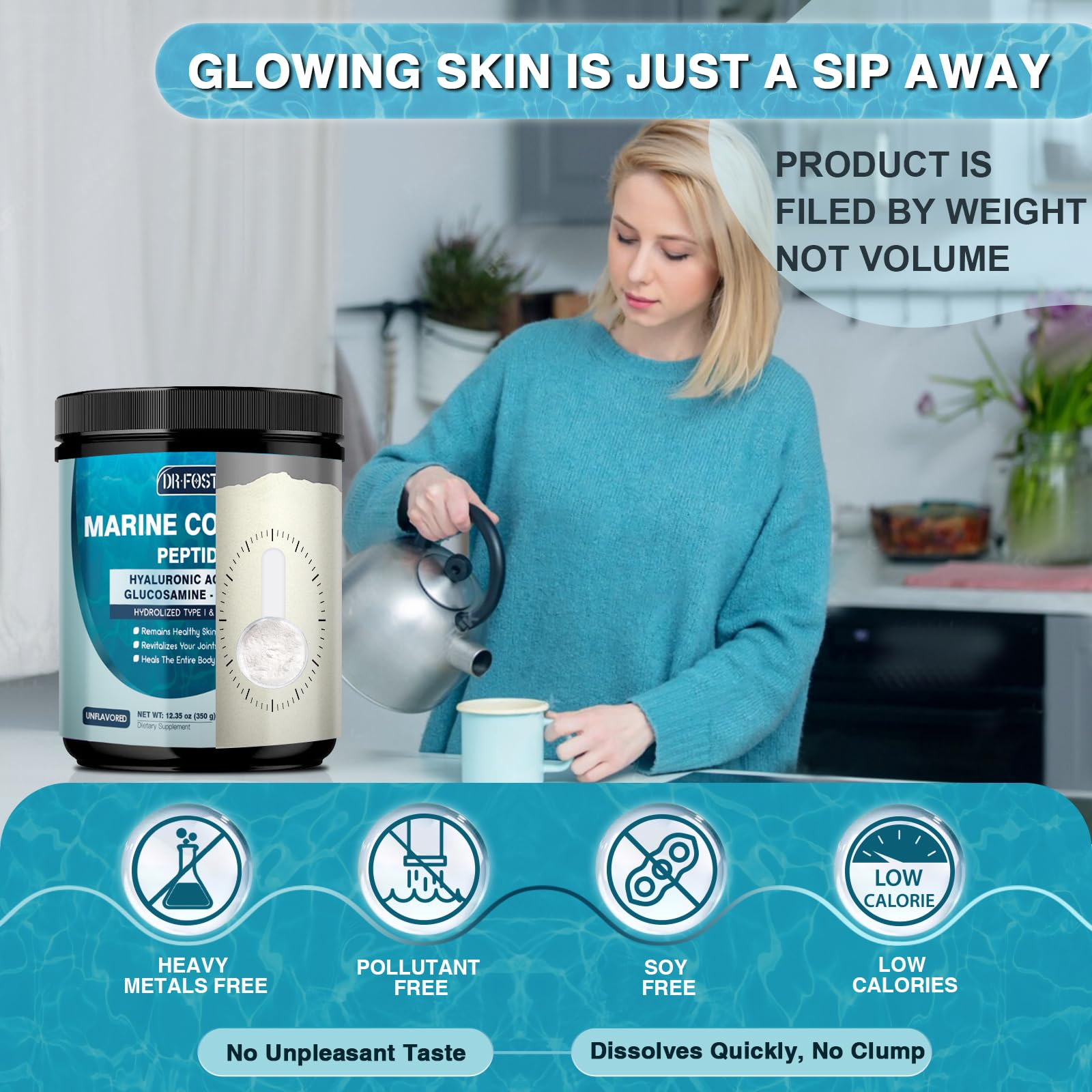 DRFOSTER glass with mixed drink suggests internal beauty support