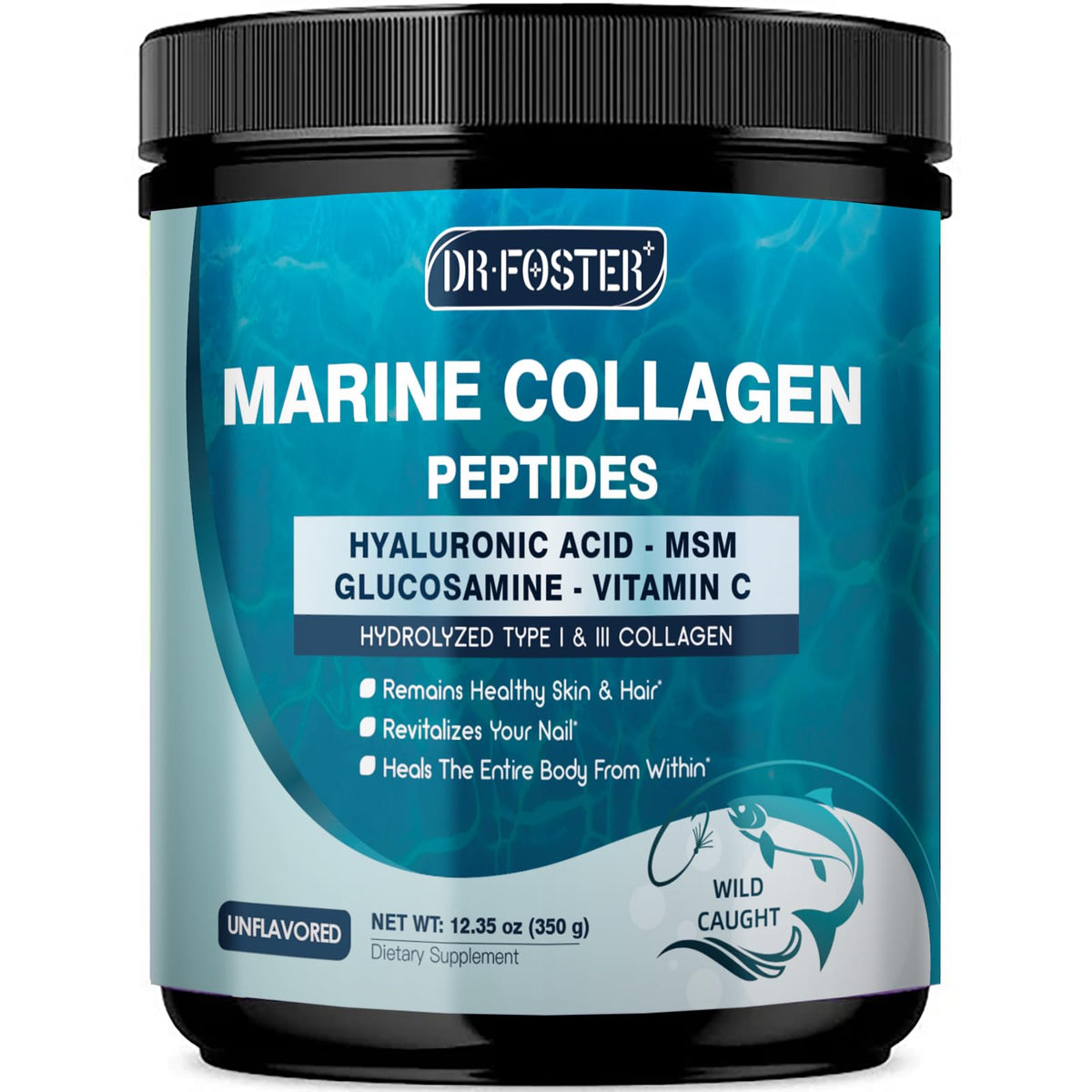DRFOSTER Marine Collagen bottle highlighting joint-support benefits