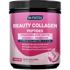 DRFOSTER Multi Collagen Powder tub front supports skin, hair, nails