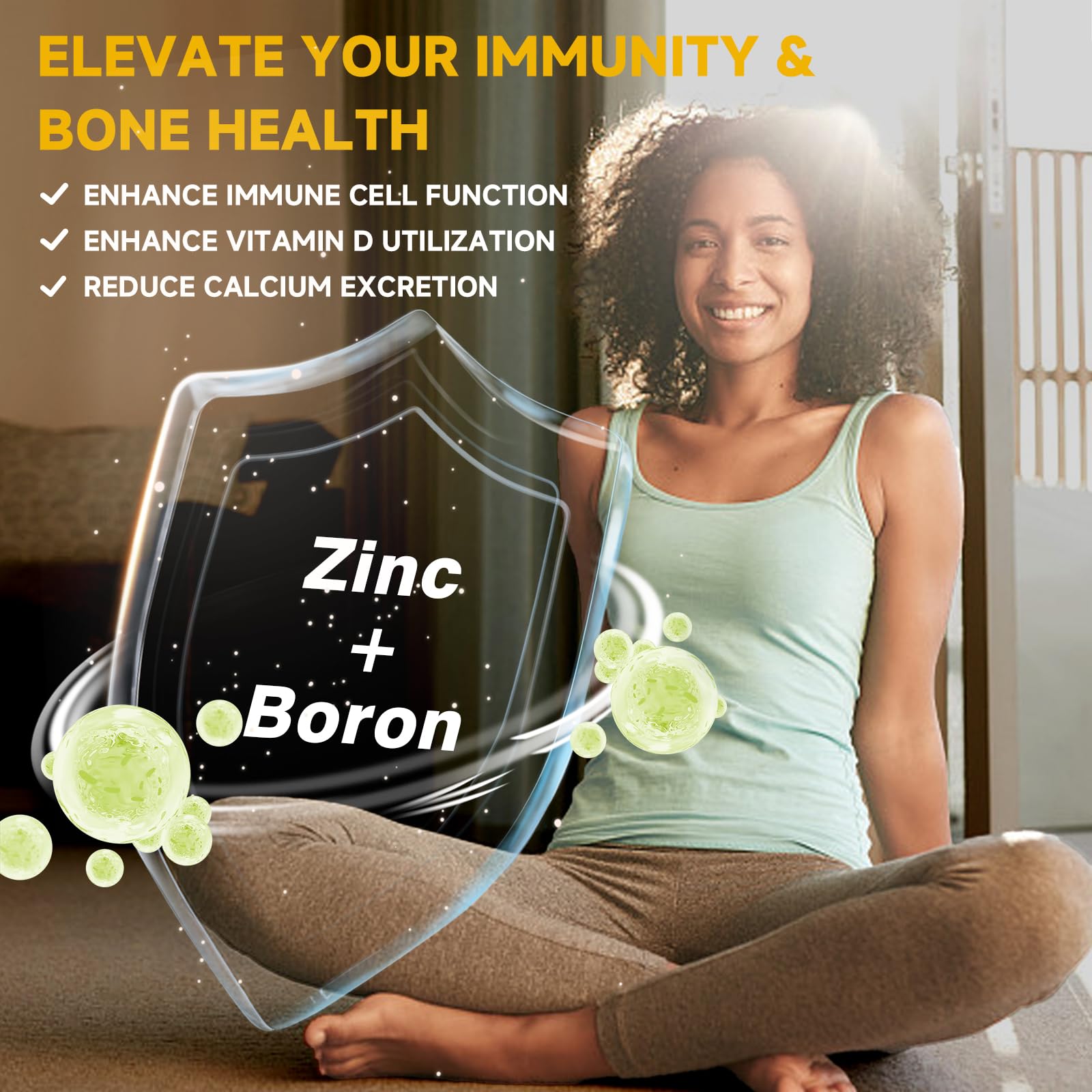 DRFOSTER zinc boron blend image highlights immune and calcium metabolism support.