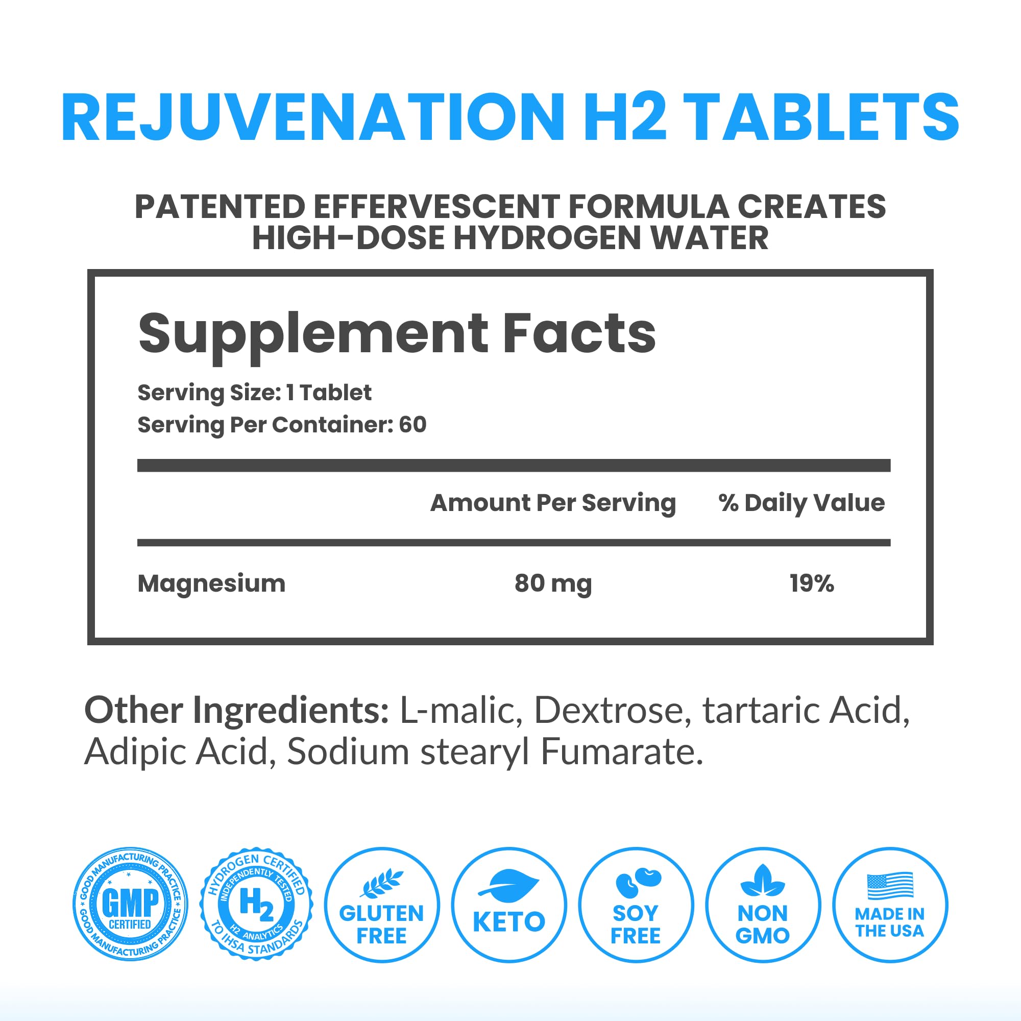 DRINK HRW Rejuvenation in a 500 ml glass showing the hydrogen boost.