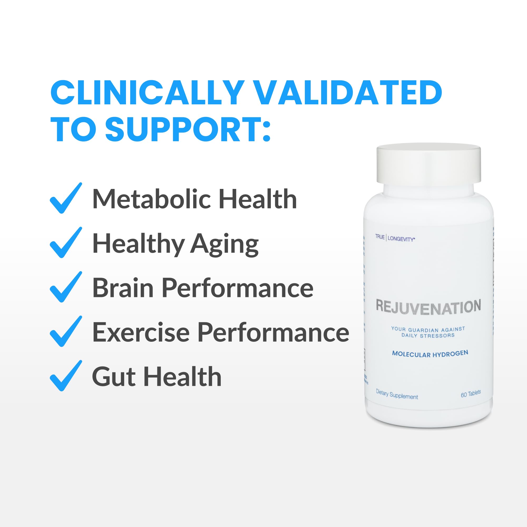 DRINK HRW Rejuvenation tablet closeup highlighting safe, high-purity formula.