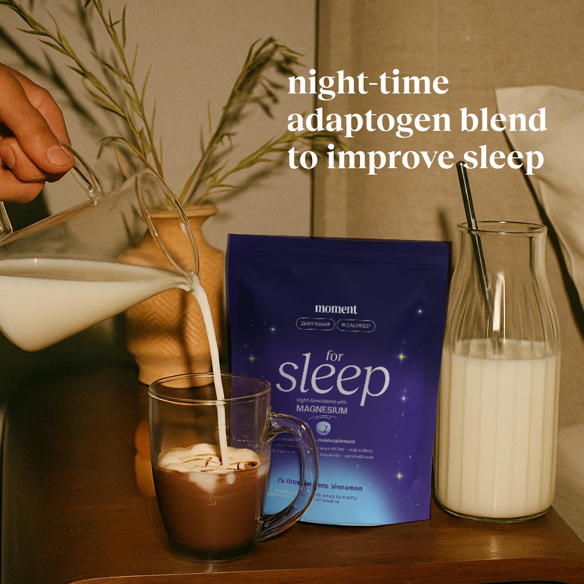 Moment Sleep Powder with ashwagandha and reishi for adaptogenic blend
