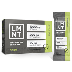 Drink LMNT Citrus Salt bottle for on-the-go hydration with essential electrolytes.