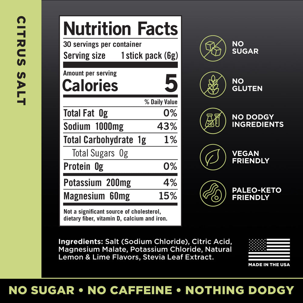 Drink LMNT Citrus Salt pour captured after a workout for quick hydration.