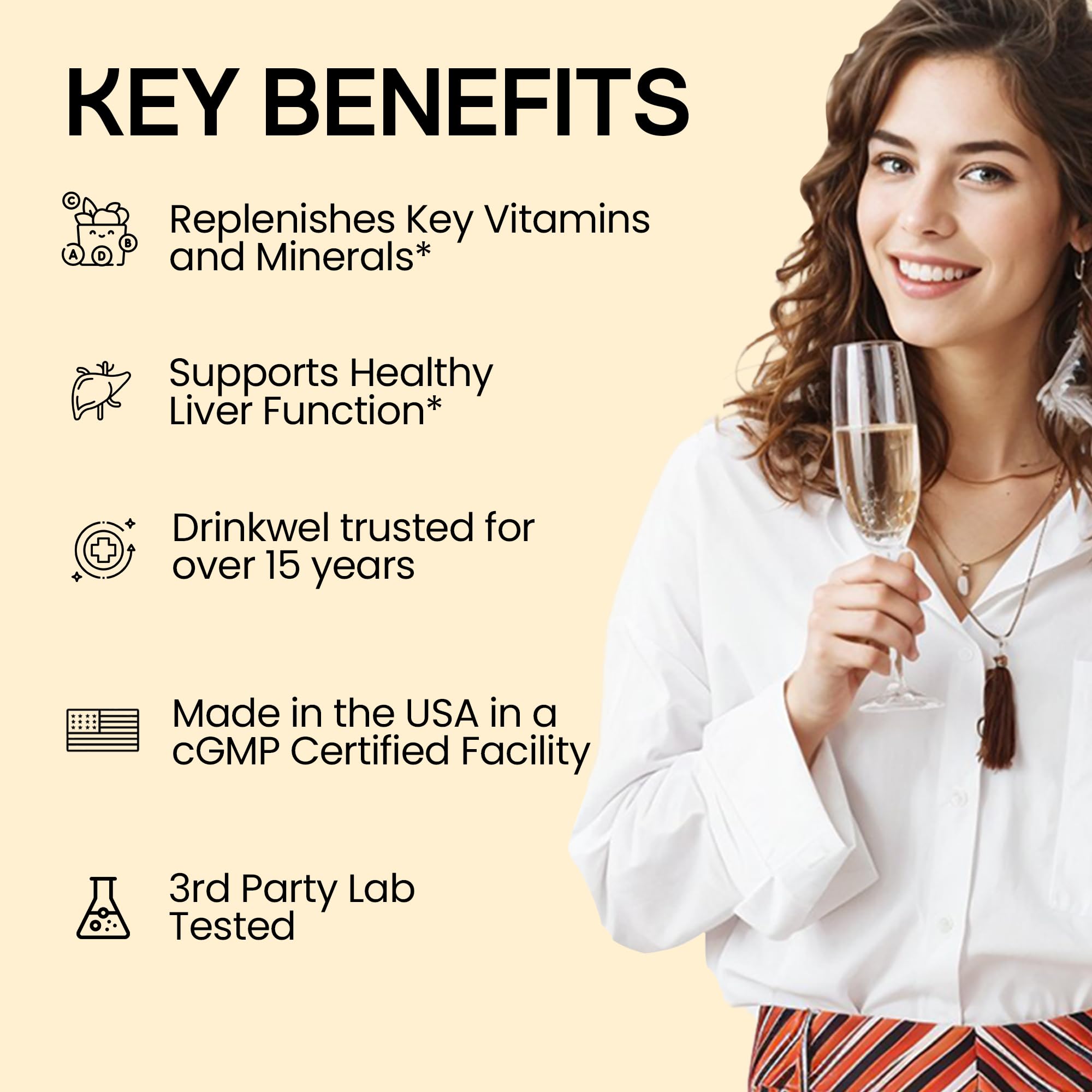 Pouring Drinkwel Better Mornings capsules for easy daily intake