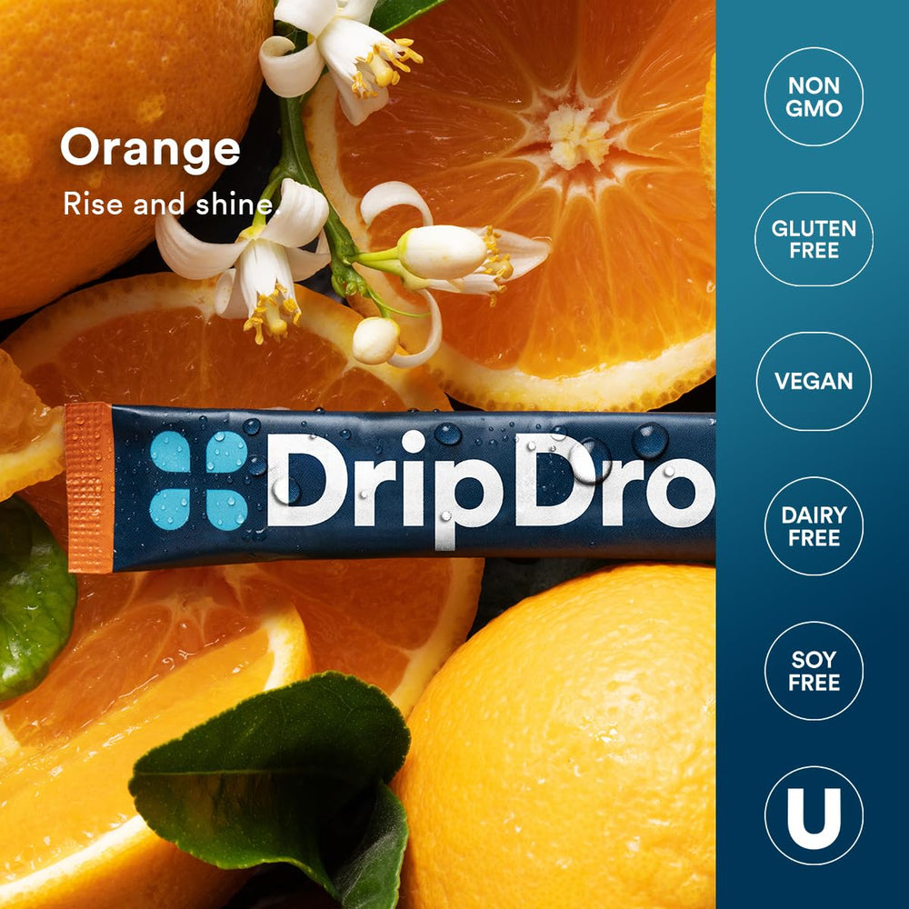 DripDrop best-tasting hydration award tag emphasizes flavor appeal