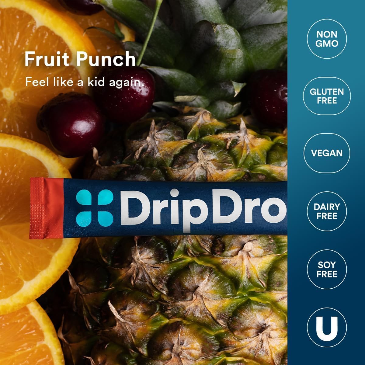 DripDrop Fruit Punch in use during activity for convenient hydration.