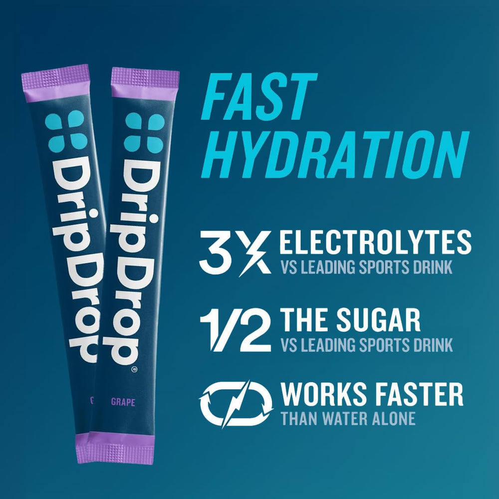 DripDrop Fruit Punch packet ideal for rehydration during activity