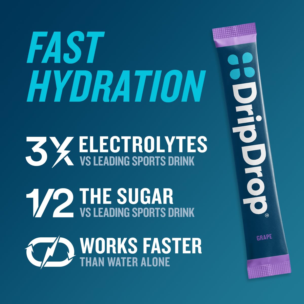 DripDrop grape powder label showing natural colors and ingredients.
