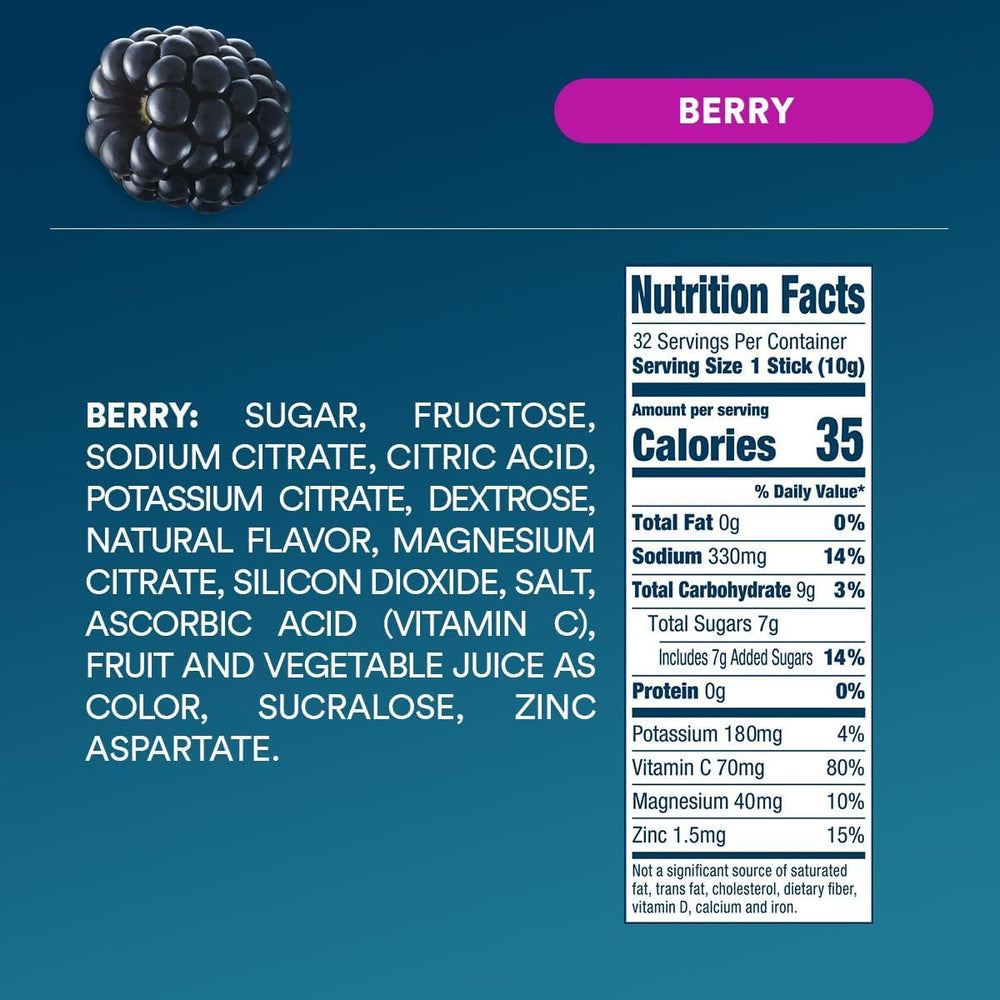 DripDrop Berry packaging emphasizes natural colors and nutrients