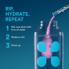 DripDrop Berry packaging close-up showing clean ingredients