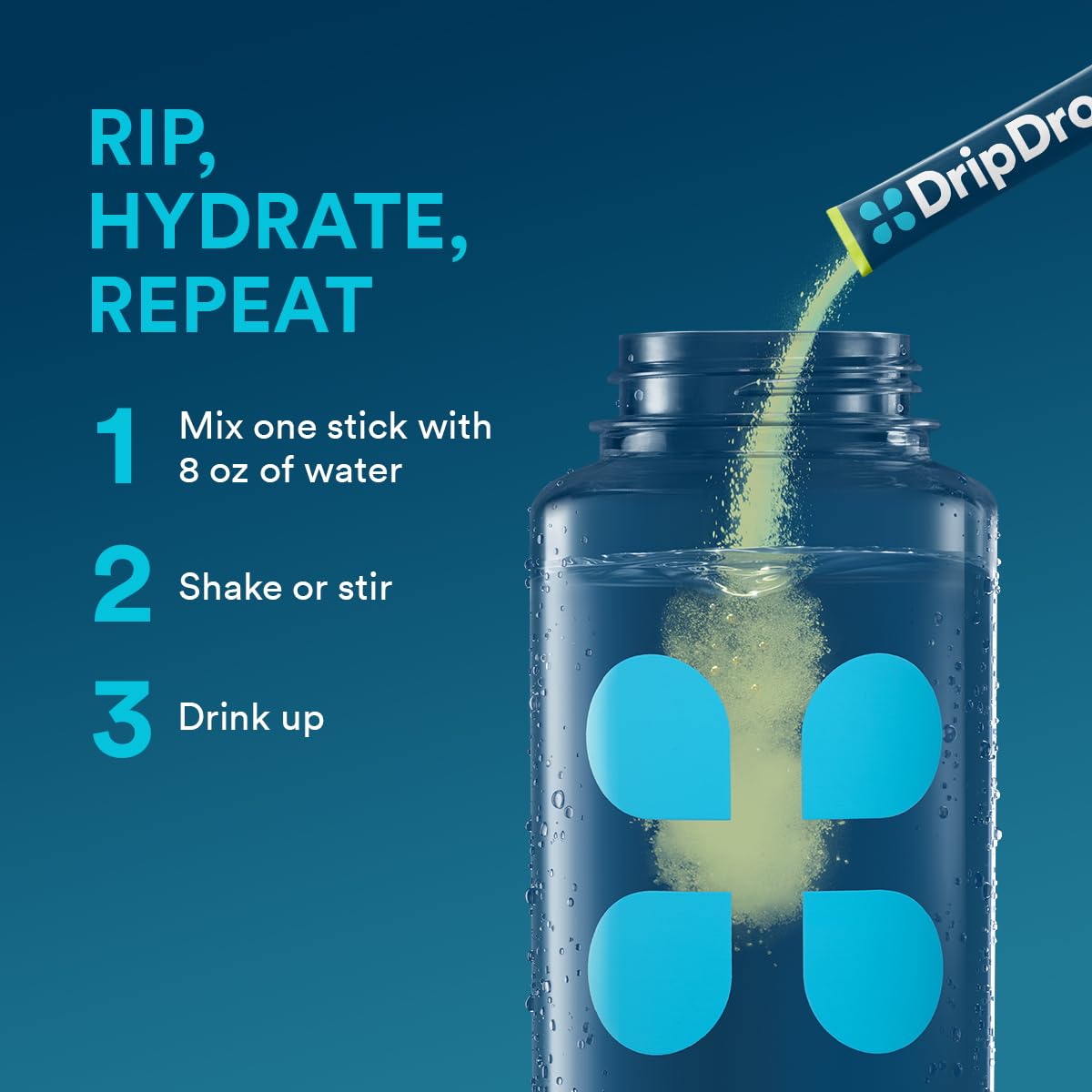 Athletic bag with DripDrop Lemon Lime packets for workouts.