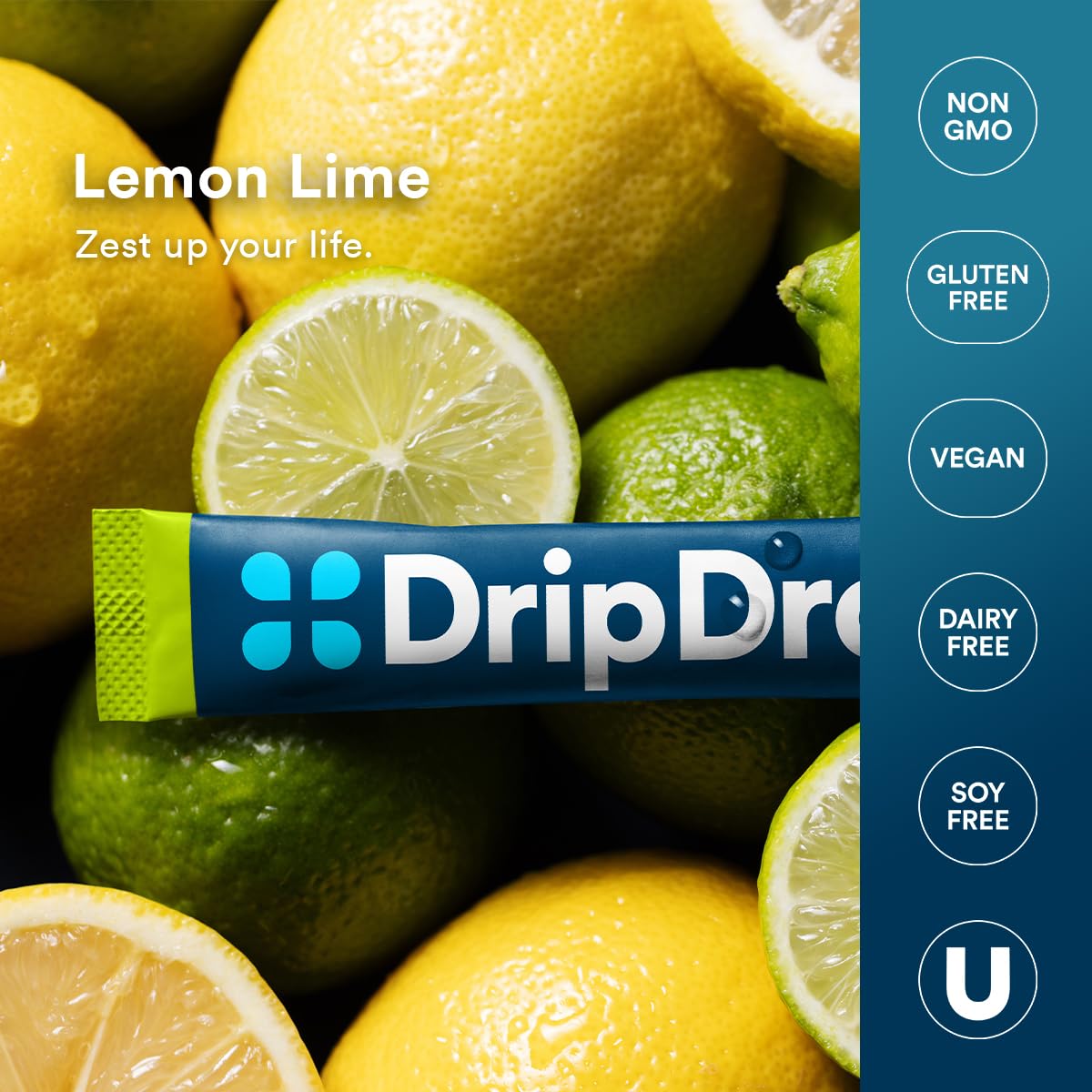 DripDrop Lemon Lime colors come from fruit and vegetable extracts.