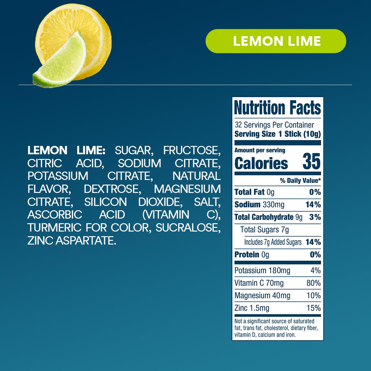 Travel-friendly DripDrop Lemon Lime packet for gym or hike.
