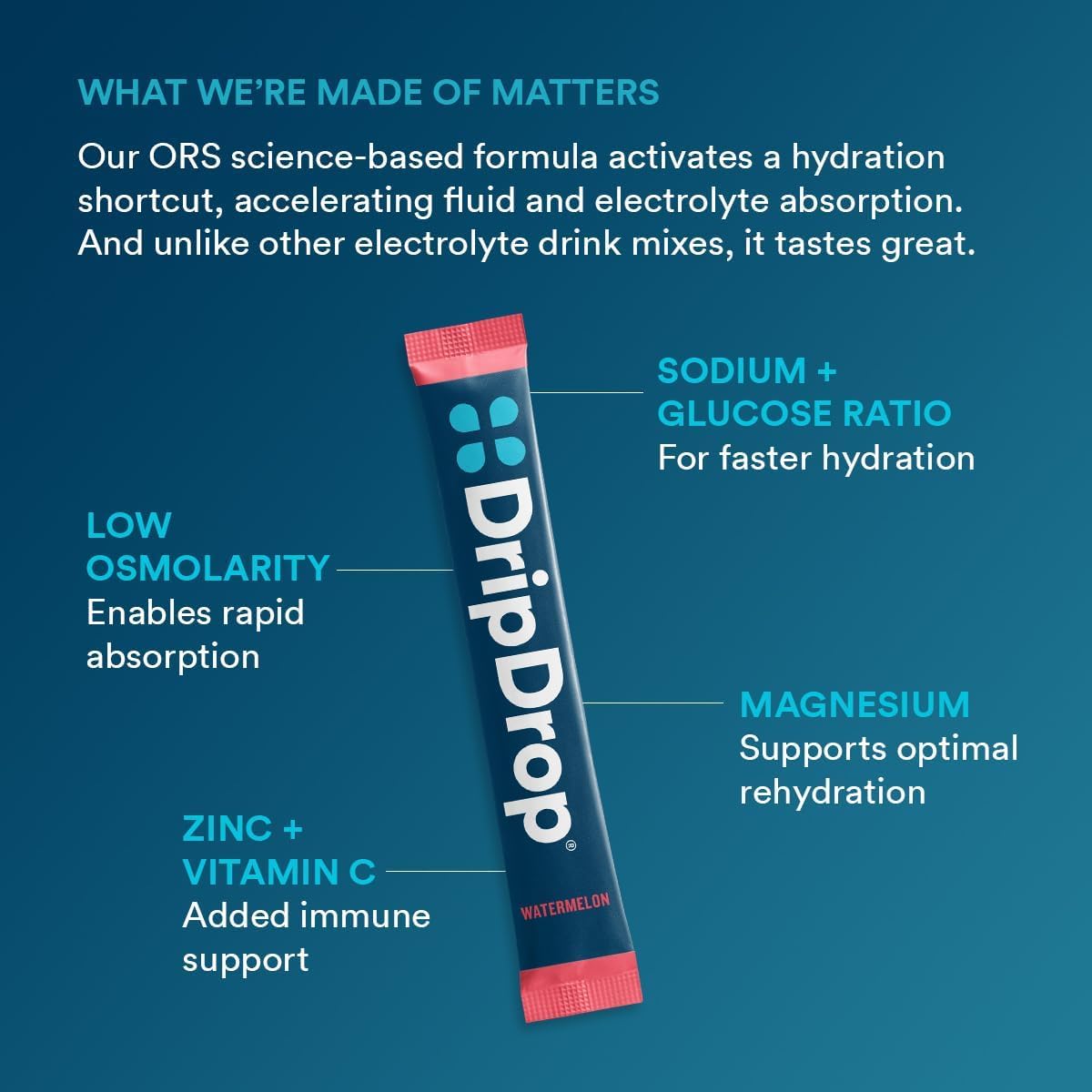 DripDrop orange packet great for hot days and on-the-go hydration
