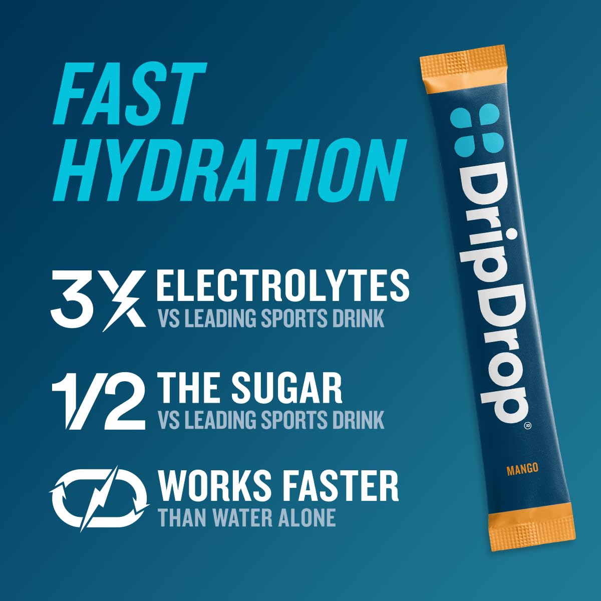 DripDrop acai flavor sachets support electrolyte balance during workouts.