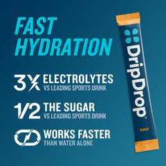DripDrop acai flavor sachets support electrolyte balance during workouts.