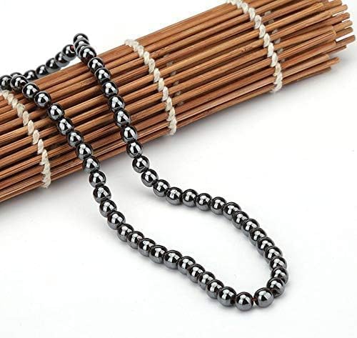 Drkao hematite necklace magnetic clasp for easy on and off.