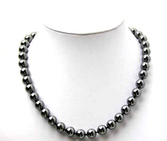 Drkao hematite necklace worn on neck for versatile, stylish visibility.