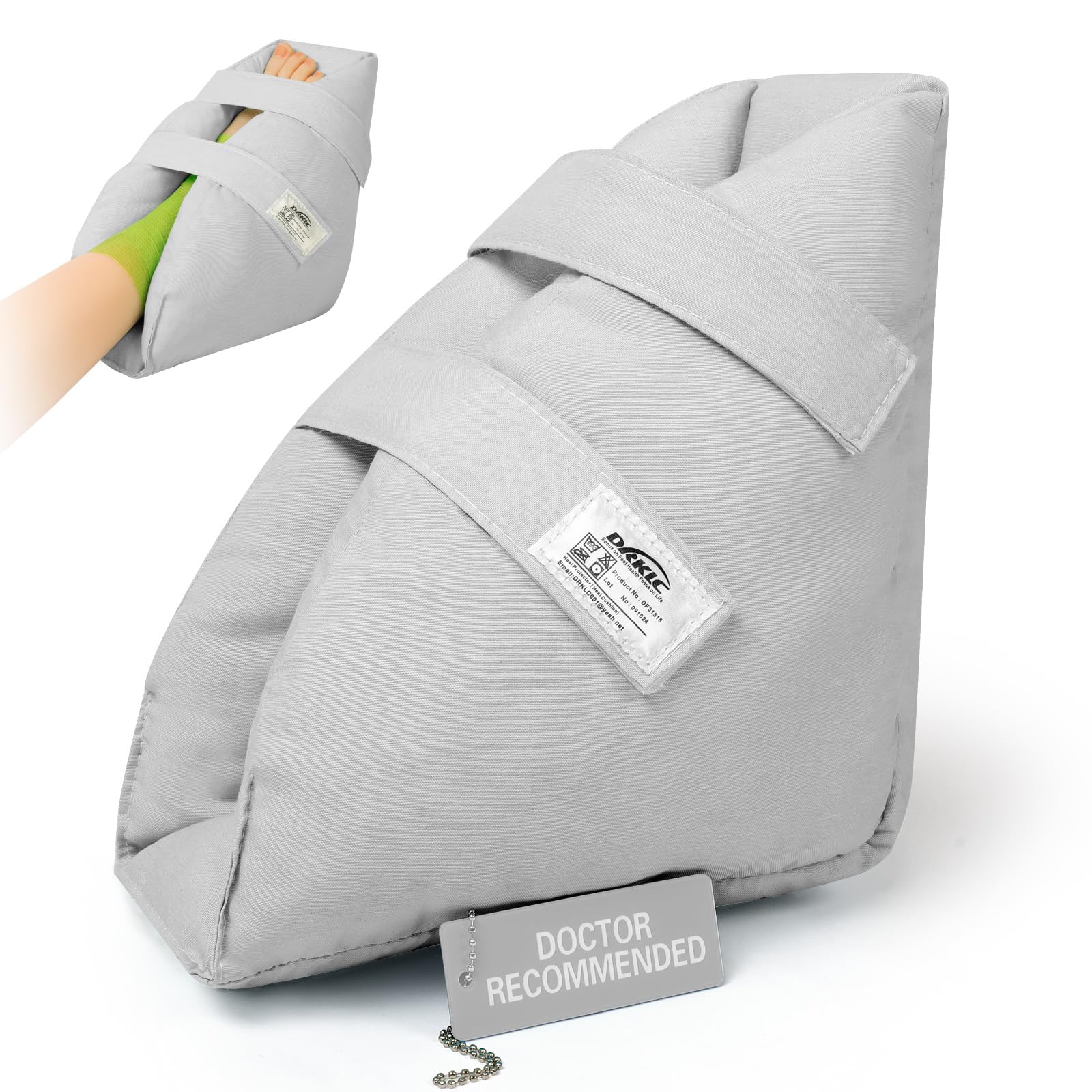 DRKLC Heel Protector cushion shown from the side for daily heel protection during bed rest